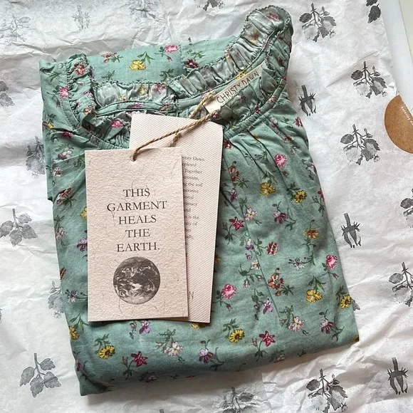 Christy Dawn NWT ruffle sleeves floral top M - Picture 2 of 4